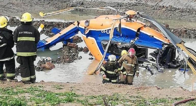 Cayó un helicóptero en Don Torcuato con cinco personas a bordo