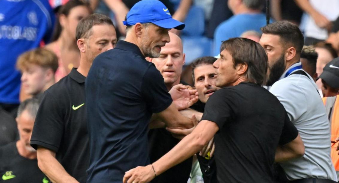 Tuchel y Conte, pelea en pleno partido. Foto: EFE.