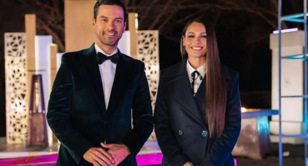 Pampita y el Chino Leunis. Foto: Instagram/eltrecetv