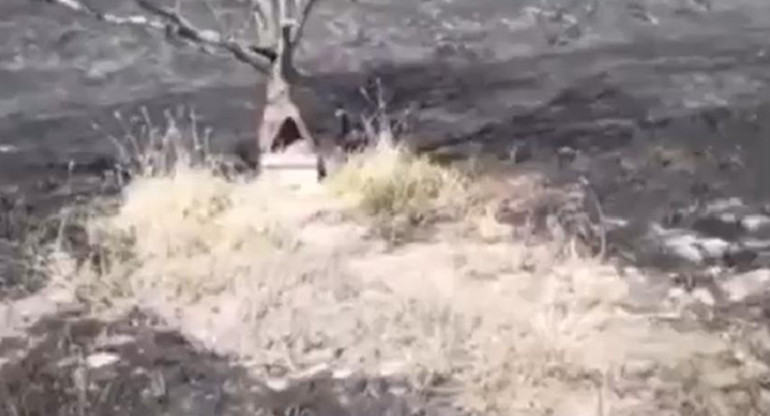 Incendios en Córdoba, Gauchito Gil. Foto captura de video.