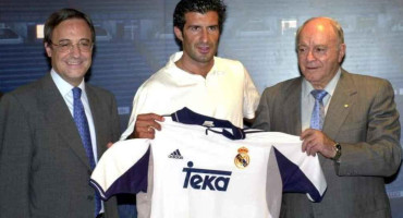 Luis Figo en el Real Madrid. 