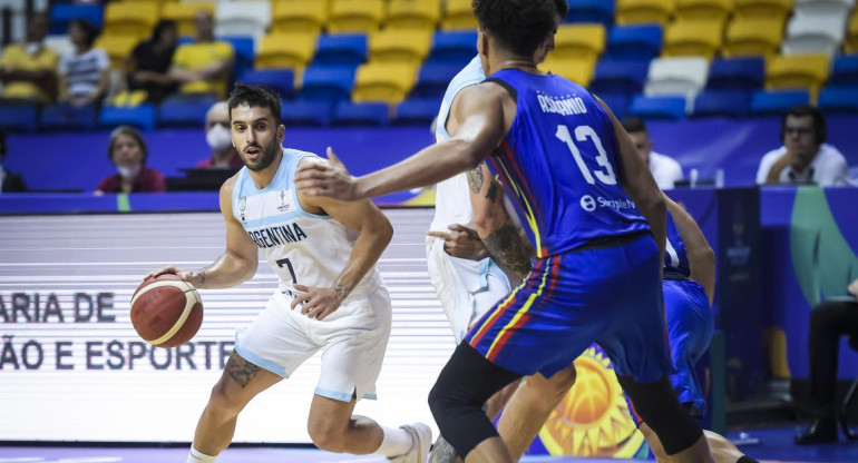 Triunfo de la Selección argentina de básquet ante Venezuela por la AmeriCup. Foto: @cabboficia.