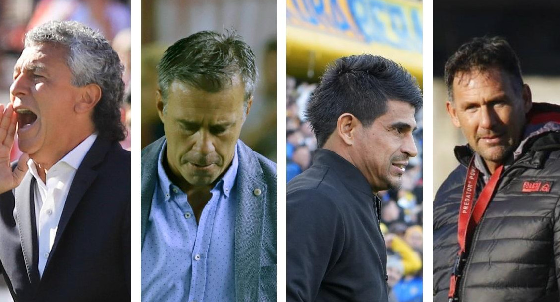 Gorosito, Pusineri, Ibarra y Dabove, los técnicos de los punteros del torneo. Foto: NA.