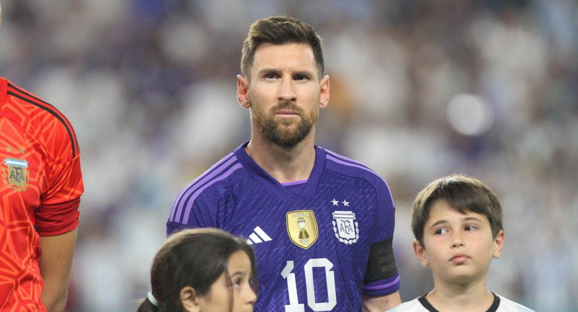 Lionel Messi en el amistoso ante Honduras. Foto: Prensa AFA.