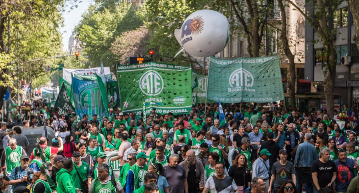 Trabajadores estatales de ATE. Foto: @ateprensa