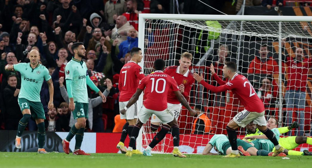 Gol de Scott McTominay contra Omonia por Europa League. Foto: Reuters.