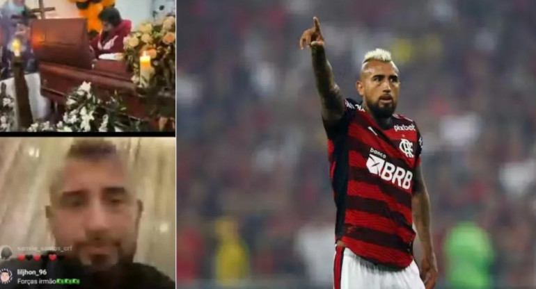 Vidal siguió el funeral de su papá por redes sociales