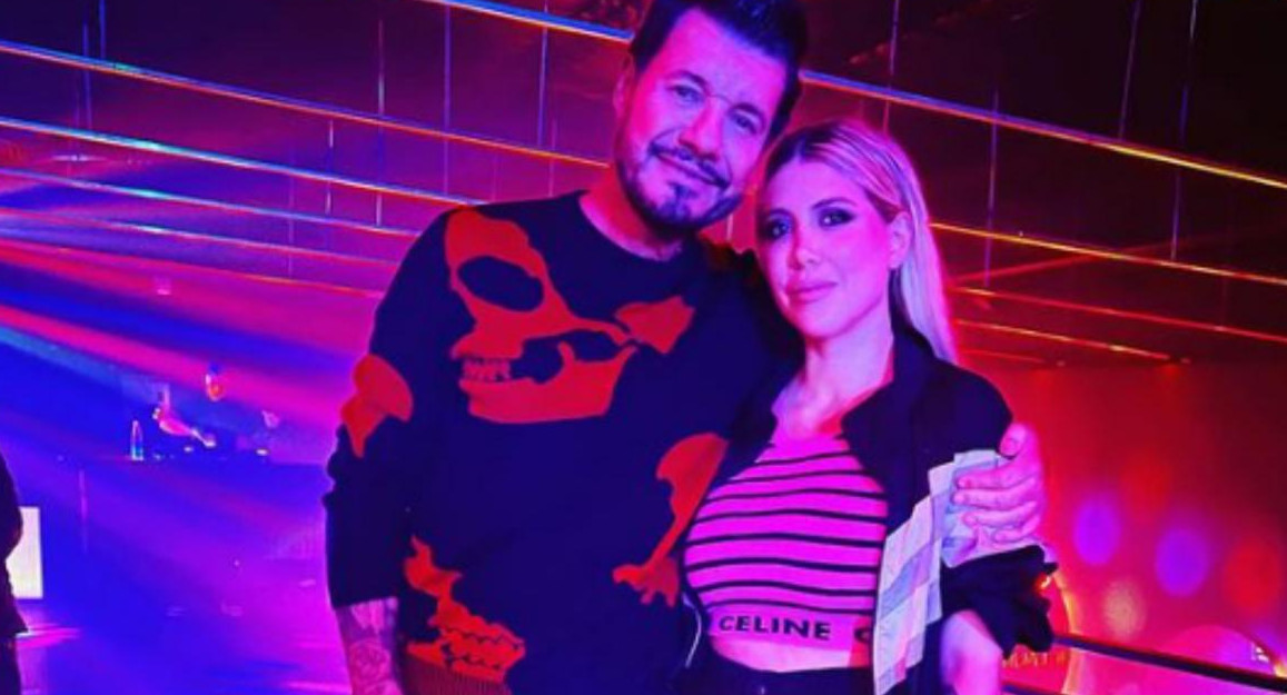 Marcelo Tinelli junto a Wanda Nara. Foto: captura.