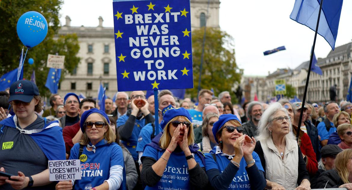 Las protestas en Londres; Brexit. Foto: Reuters.