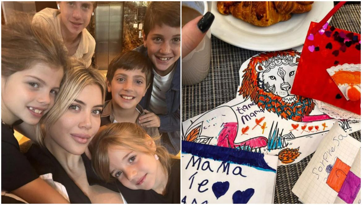 Wanda Nara se reencontró con sus hijos. Fotos: Instagram/wanda_nara