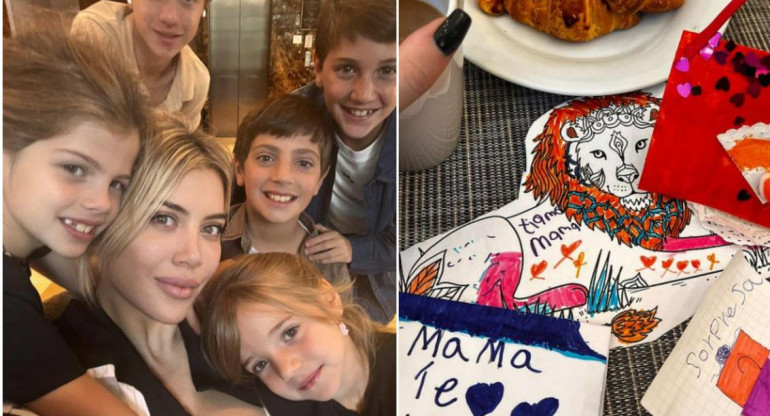 Wanda Nara se reencontró con sus hijos. Fotos: Instagram/wanda_nara