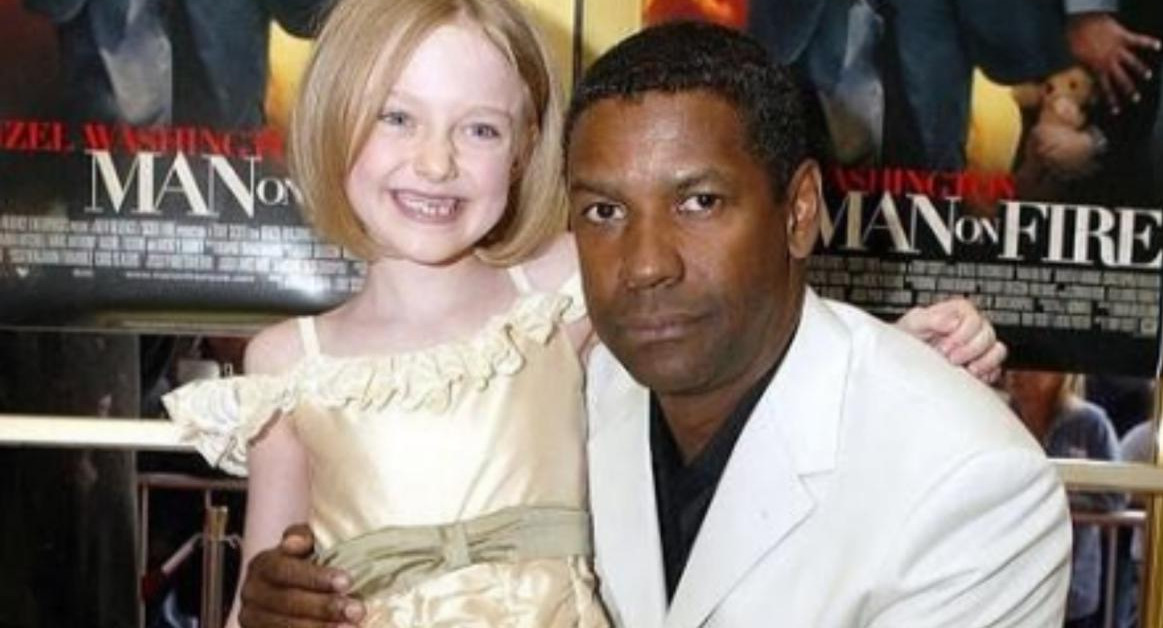 Dakota Fanning y Denzel Washington. Foto: Instagram/quetalmagazine.