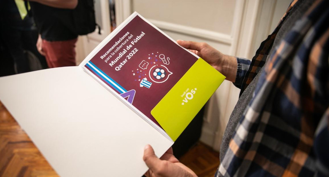 Manual de recomendaciones de cobertura en Qatar 2022. Foto: Télam.