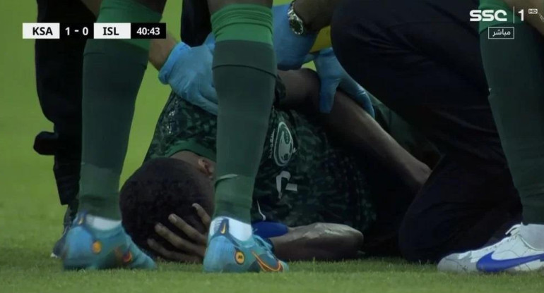 Lesionado en Selección de Arabia Saudita, foto captura video NA