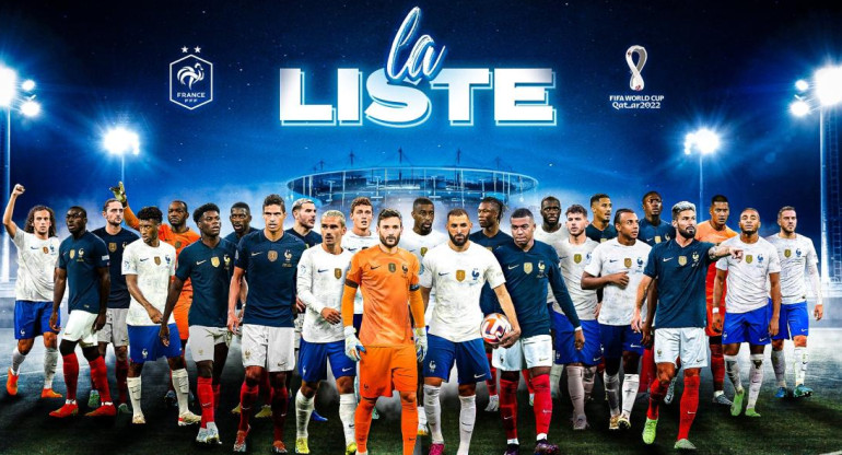 Convocatoria de Francia para el Mundial. Foto: Twitter @FFF.