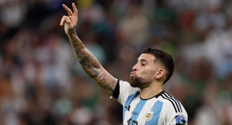 Nicolás Otamendi, uno de los puntos más alto frente a México. Foto: Reuters.