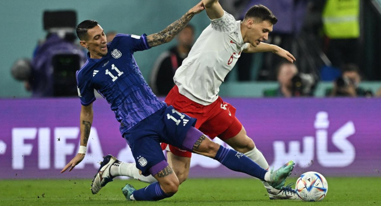 Ángel Di María; Argentina-Polonia; Qatar 2022. Foto: Reuters.