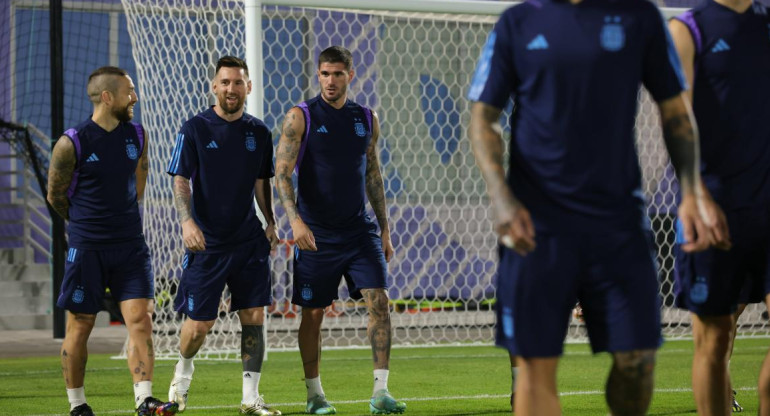 Entrenamiento de Argentina previo a Australia. Foto: Twitter @Argentina.