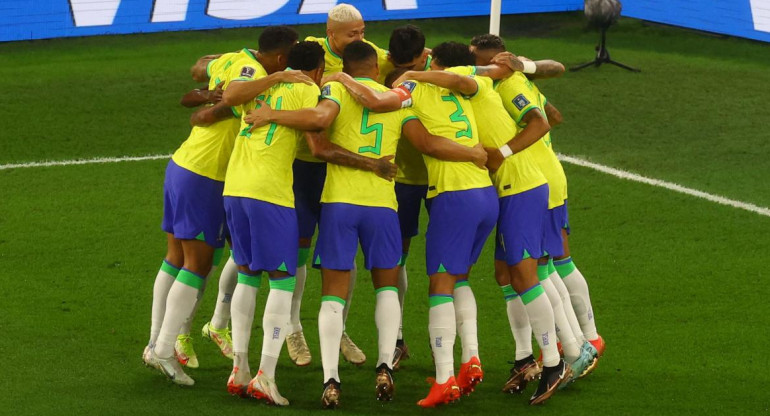 Festejo; Brasil-Corea del Sur; Qatar 2022. Foto: Reuters.