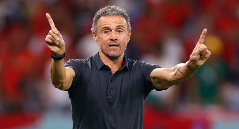 Luis Enrique en el Mundial de Qatar. Foto: REUTERS.