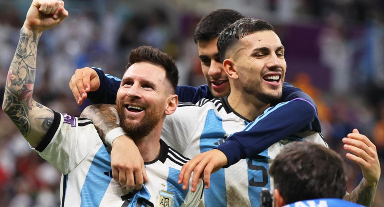 Festejo de Argentina; PBA-ARG; Qatar 2022. Foto: EFE.	