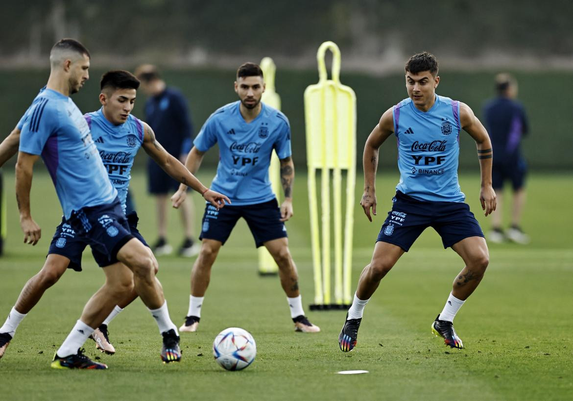 Entrenamiento de la Selección argentina. Foto: REUTERS.