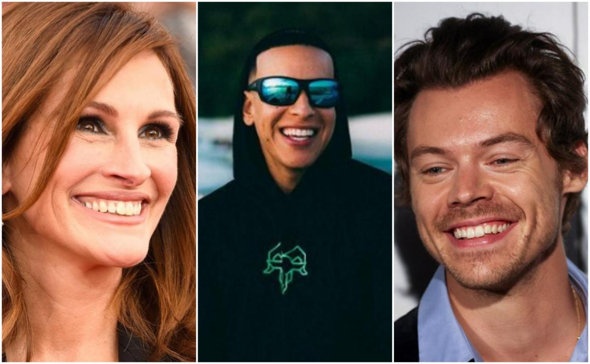 Julia Roberts - Daddy Yankee - Harry Styles. Foto: archivo.