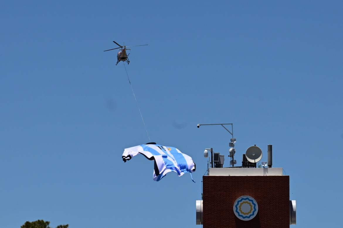 Camiseta Argentina en Rosario. Foto: Télam