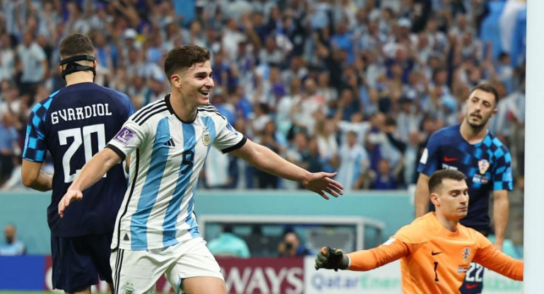 Julián Álvarez en el Mundial Qatar 2022. Foto: REUTERS.