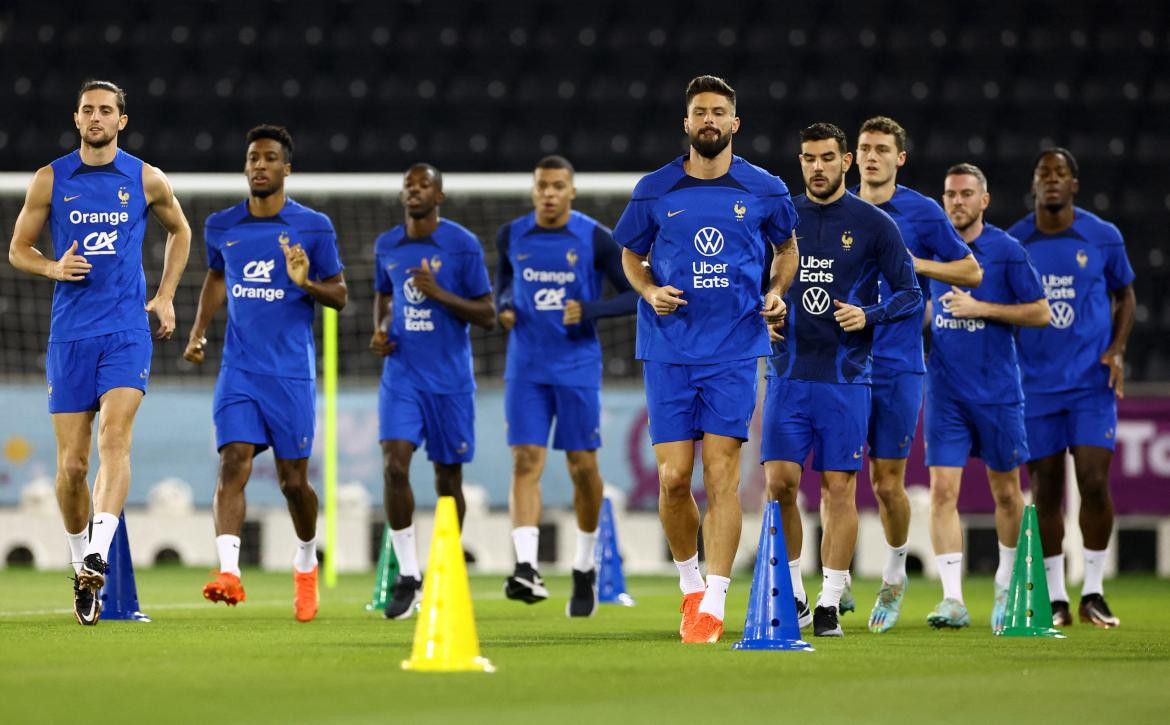 Entrenamiento de la Selección francesa. Foto: Reuters.