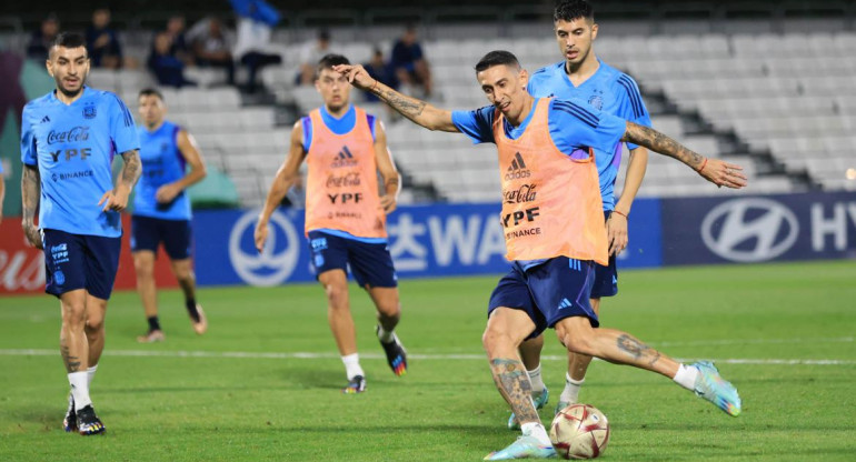 Ángel Di María; entrenamiento de Selección Argentina. Foto: NA.