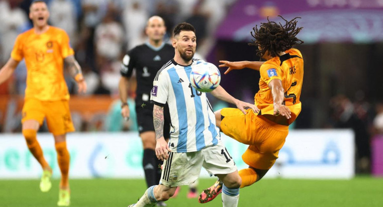 Lionel Messi frente a Países Bajos en el Mundial Qatar 2022. Foto: REUTERS.