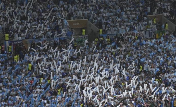 El himno de la selección Argentina. Foto: NA.