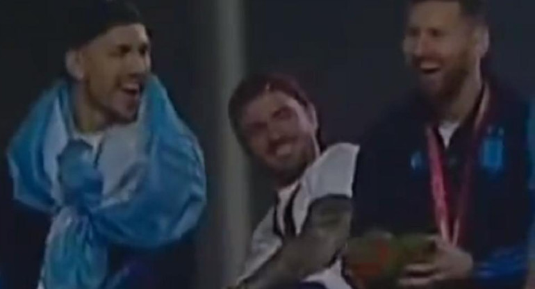 La reacción de Messi. Foto: captura.