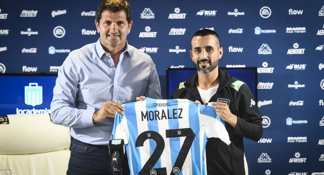 Maxi Moralez en Racing. Foto: Prensa Racing.