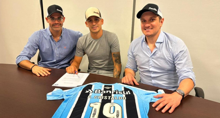 Franco Cristaldo a Gremio. Foto: Twitter @Gremio.