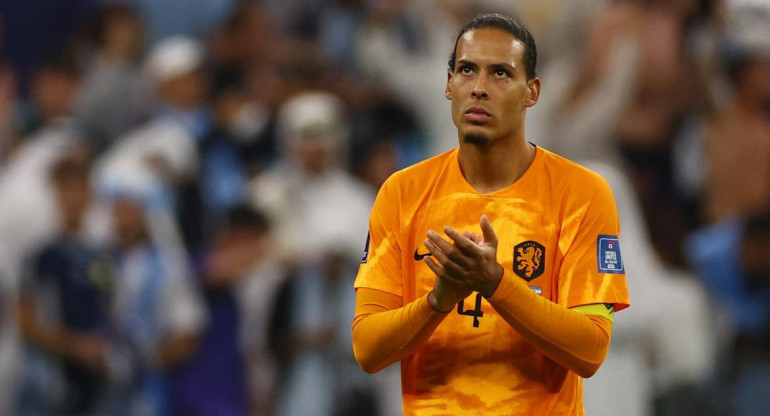 Virgil van Dijk en el Mundial de Qatar. Foto: REUTERS.