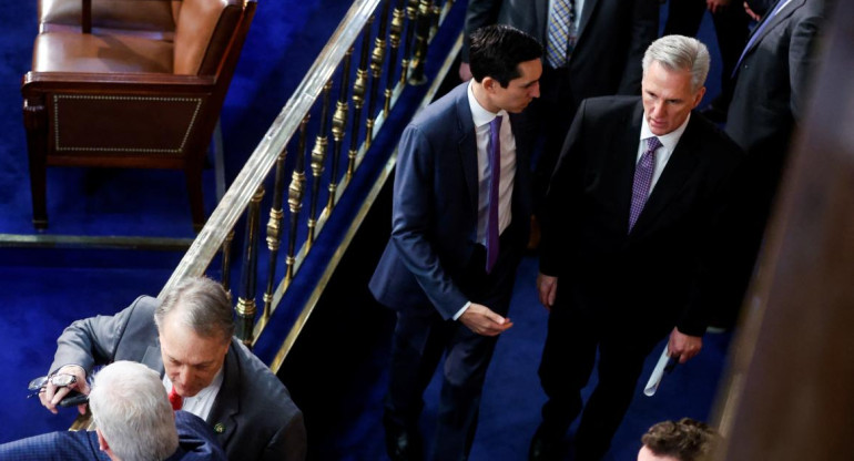 Kevin McCarthy en la Cámara Baja de Estados Unidos. Foto: REUTERS.