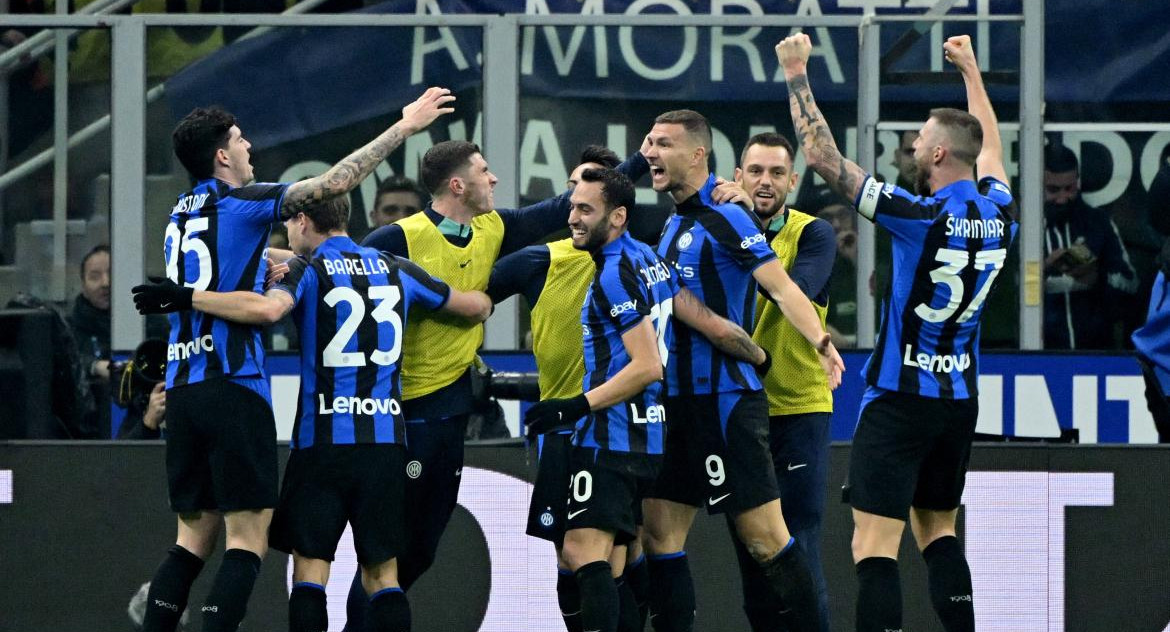 Festejo del Inter ante el Napoli por la Serie A. Foto: REUTERS.