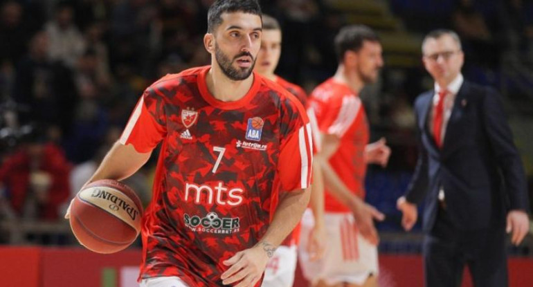 Facundo Campazzo en el Estrella Roja. Foto: NA.