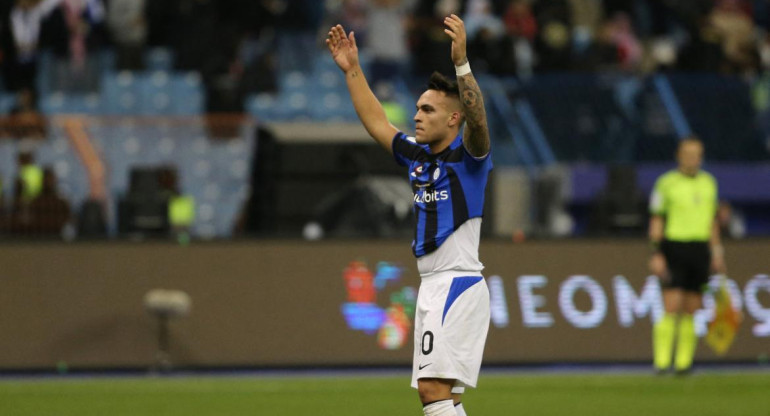 Festejo de Lautaro Martínez en el Inter. Foto: REUTERS