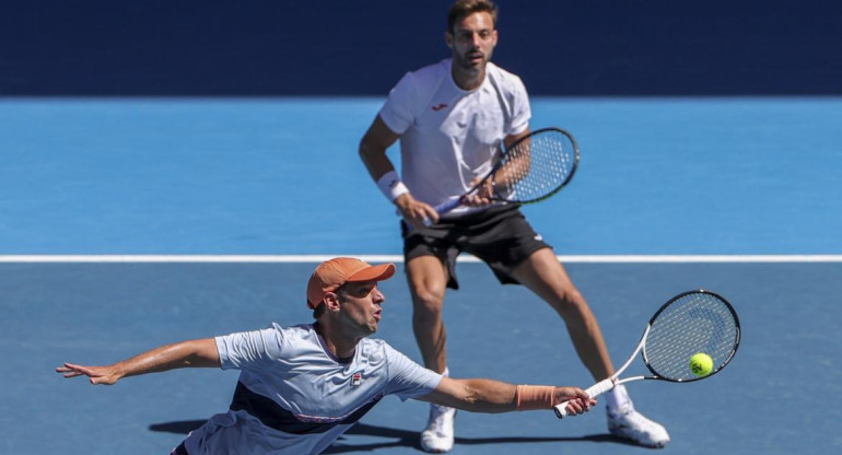 Horacio Zeballos y Marcel Granollers en el Abierto de Australia. Foto: EFE.