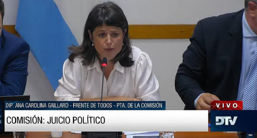 Carolina Gaillard (FdT), comenzó con el análisis de 14 proyectos de pedidos de Juicio Político a los integrantes del máximo tribunal de Justicia. Foto: Captura