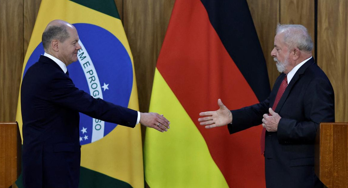 Reunión de Lula da Silva y Olaf Scholz. Foto: Reuters.