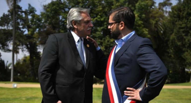 Alberto Fernández y Gabriel Boric. Foto: NA