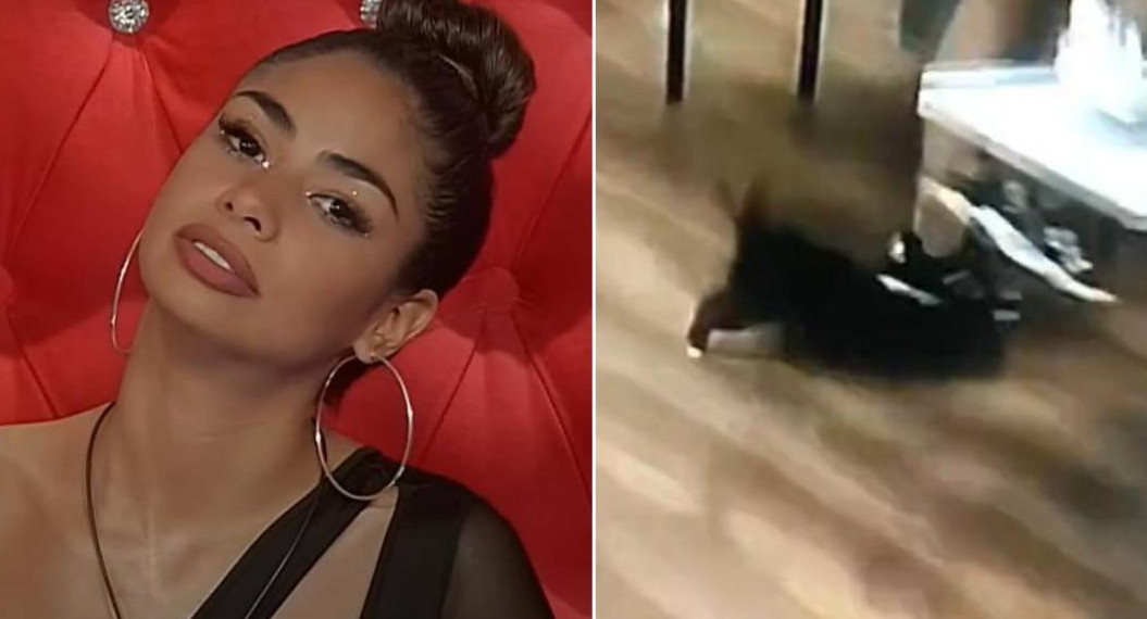 Daniela de Gran Hermano pateó al perrito. Fotos: captura Telefe.