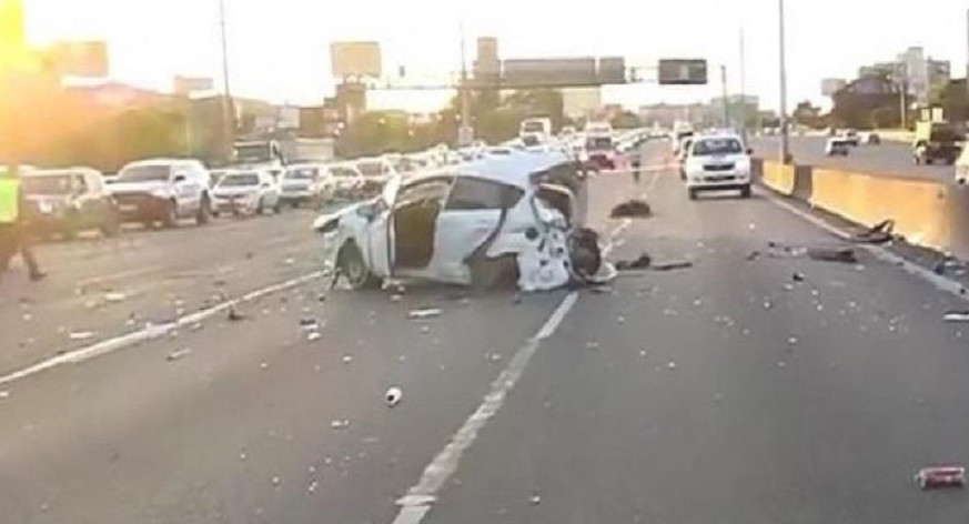 Choque múltiple de cinco autos en la Panamericana, foto NA, redes sociales