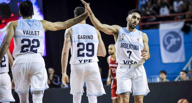 Triunfo de la Selección argentina de básquet ante Canadá. Foto: @cabboficia.