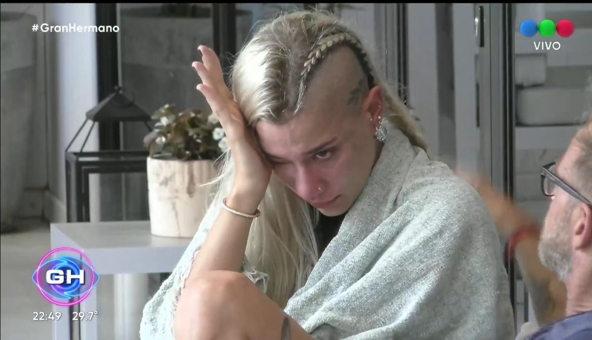 La Tora llorando. Foto Captura gentileza Gran Hermano.