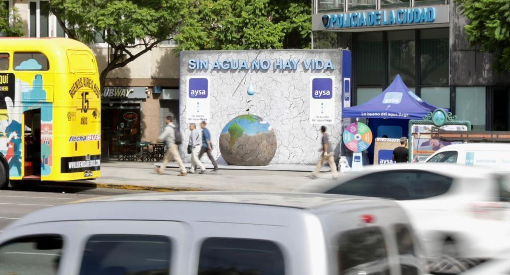 Campaña de Aysa en el Día Mundial del Agua. Foto: Prensa.